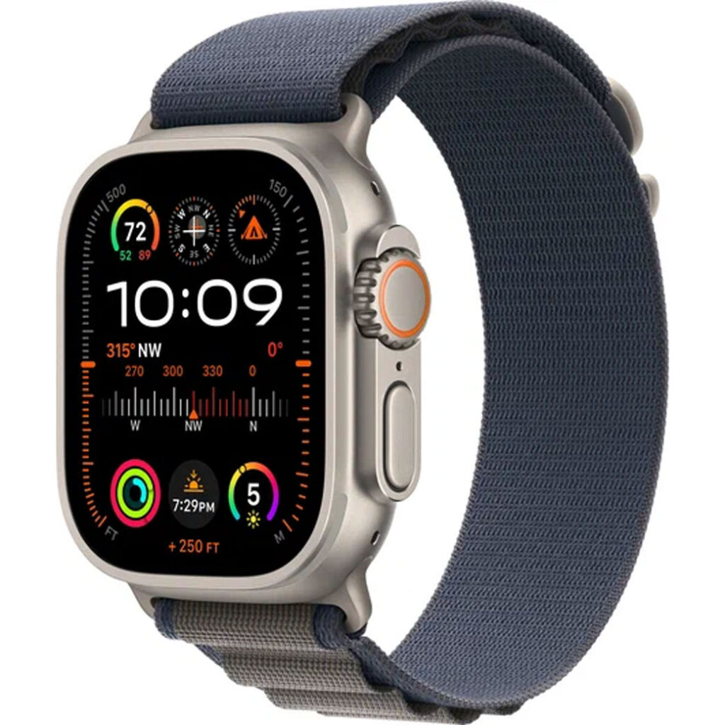 Часы Apple Watch Ultra 2 49 мм Titanium Case with Blue Alpine Loop (Титановый/Синий)
