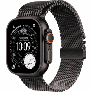 Apple Watch Ultra 3 Black, Titanium Milanese Loop  (Черный/Титановый натуральный)