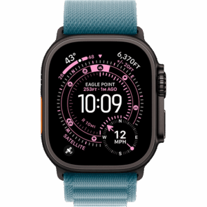 Apple Watch Ultra 3 Black, Light Blue - Alpine Loop  (Черный/Светло-голубой)