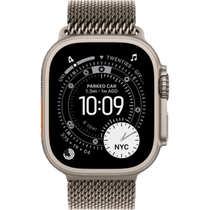 Apple Watch Ultra 3 Natural, Titanium Milanese Loop  (Натуральный/Титановый черный)