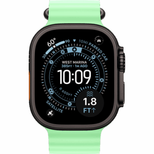 Apple Watch Ultra 3 Black, Neon Green - Ocean Band  (Черный/Неоново -Зеленый)