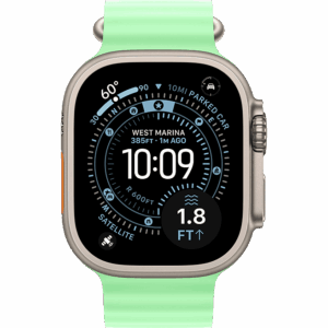 Apple Watch Ultra 3 Natural, Neon Green - Ocean Band  (Натуральный/Неоново -Зеленый)